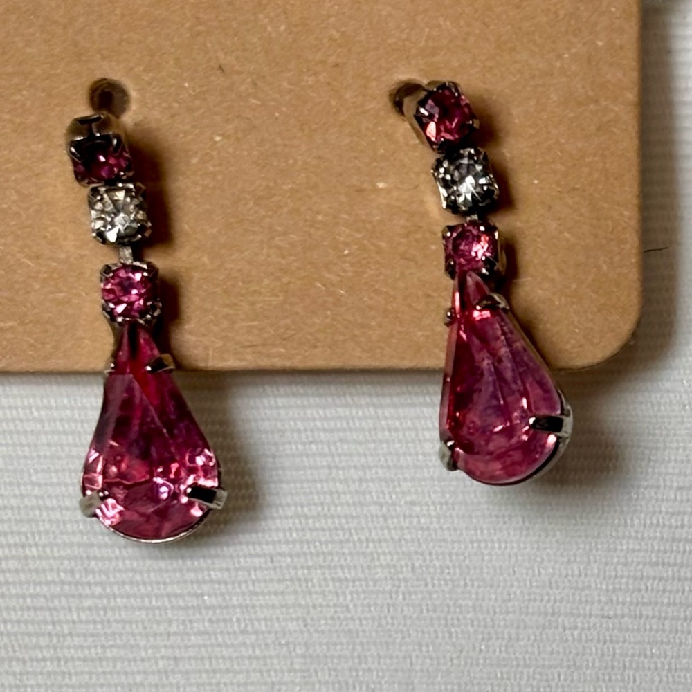 Pink Teardrop Dangle Earrings